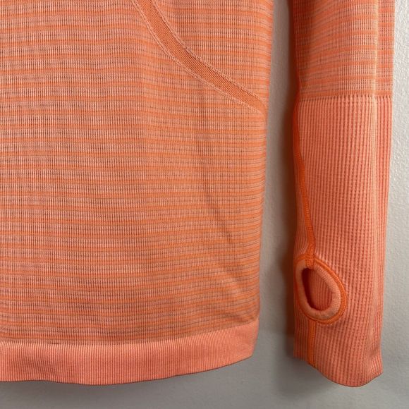 Lululemon Size 6 Swiftly Tech Long Sleeve Top Regular‎ Length Orange - Picture 6 of 13